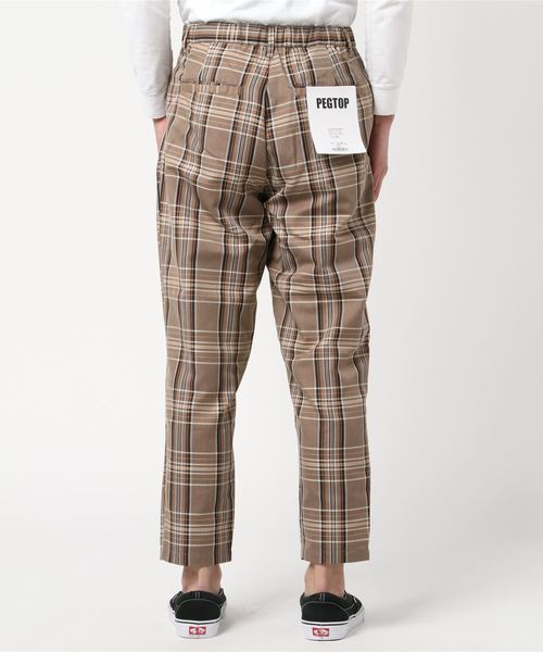 WEGO（ウィゴー）の「WEGO/【セットアップ対応商品】TRチェックペグトップスラックス（スラックス・メンズ・ベージュ系その他3/ブラウン系その他2/ベージュ系その他2・LARGE/MEDIUM/SMALL）」の5枚目の写真
