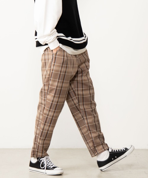 WEGO（ウィゴー）の「WEGO/【セットアップ対応商品】TRチェックペグトップスラックス（スラックス・メンズ・ベージュ系その他3/ブラウン系その他2/ベージュ系その他2・LARGE/MEDIUM/SMALL）」の2枚目の写真