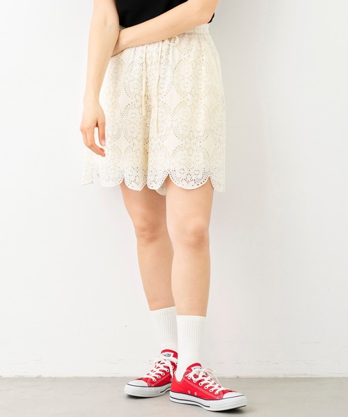 MILKFED.(ミルクフェド)の「LACE SHORT PANTS(パンツ)」|ホワイト