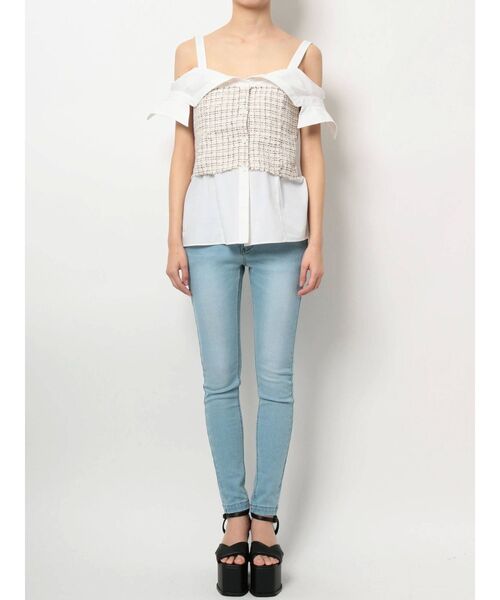 EMODA（エモダ）の「ビスチェレイヤーシャツトップ（シャツ/ブラウス・レディース・ホワイト/ブラック/カーキ・FREE）」の13枚目の写真