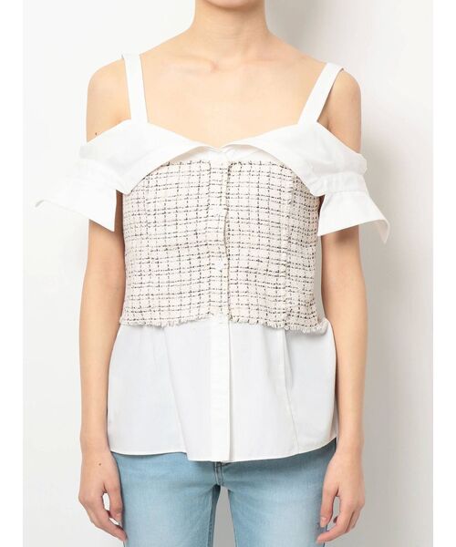 EMODA（エモダ）の「ビスチェレイヤーシャツトップ（シャツ/ブラウス・レディース・ホワイト/ブラック/カーキ・FREE）」の12枚目の写真