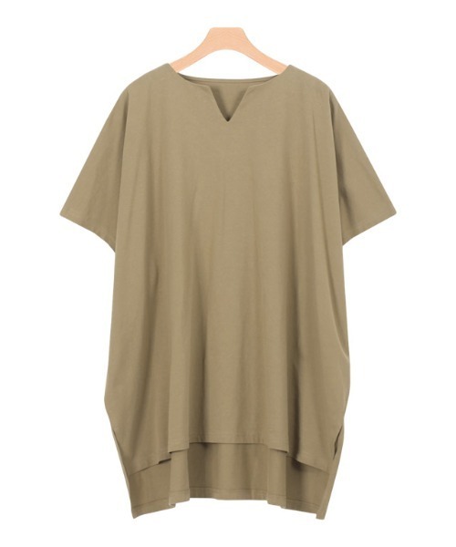 Pierrot(ピエロ)の「キーネックオーバーTシャツ(Tシャツ/カットソー・レディース・ブラック/ベージュ系その他/ベージュ系その他2/チャコール/オフホワイト/ベージュ・LARGE/MEDIUM)」の5枚目の写真