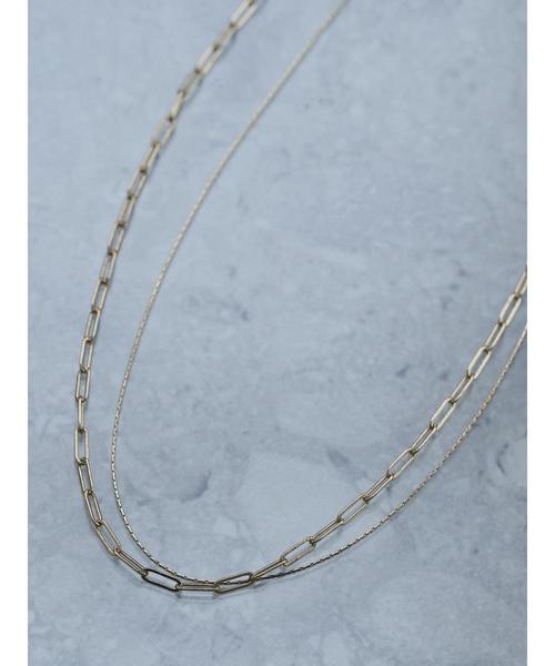 AMERICAN HOLIC（アメリカンホリック）の「コンビチェーン2連ネックレス（ネックレス・レディース・ゴールド/シルバー・FREE）」の4枚目の写真
