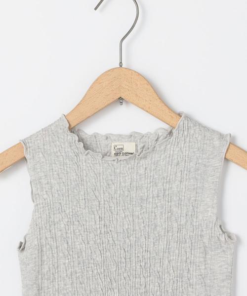 coen（コーエン）の「【coen キッズ/ジュニア】シャーリングノースリーブカットソー（Tシャツ/カットソー・キッズ・グレー/ホワイト・120/150/100/130/110/140）」の7枚目の写真