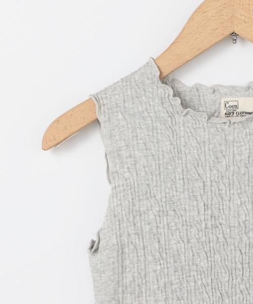 coen（コーエン）の「【coen キッズ/ジュニア】シャーリングノースリーブカットソー（Tシャツ/カットソー・キッズ・グレー/ホワイト・120/150/100/130/110/140）」の6枚目の写真