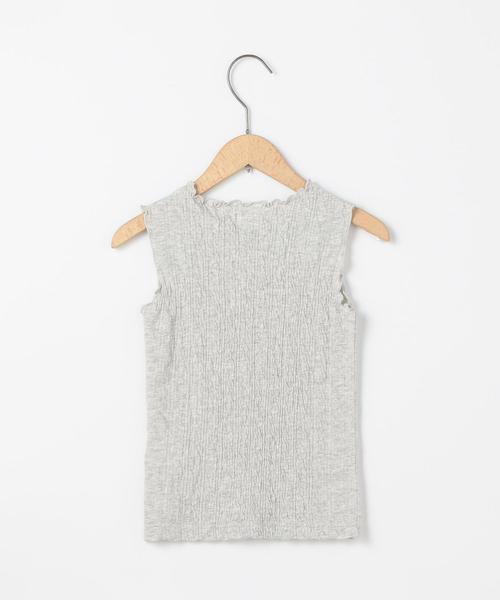 coen（コーエン）の「【coen キッズ/ジュニア】シャーリングノースリーブカットソー（Tシャツ/カットソー・キッズ・グレー/ホワイト・120/150/100/130/110/140）」の3枚目の写真