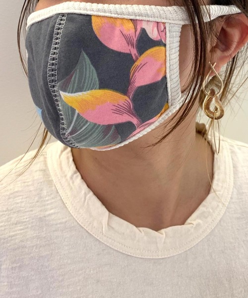 GREEN BOWL(グリーンボウル)の「【日本製】GREENBOWL Sweat Reversible Face Mask(Print) グリーンボウル スウェット リバーシブル フェイス マスク(マスク・レディース・ブルー/スミクロ/チャコール/キナリ/ブルー系その他/グレー系・FREE)」の3枚目の写真