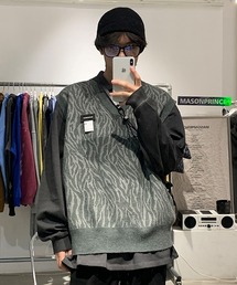 MASONPRINCE | 【M.P Studios】Oversized zebra pattern V-neck knit vest BM0916(ニット/セーター)