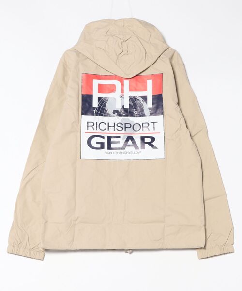 RICHLOTH & HIGHYELLOW（リクロースアンドハイエロウ）の「[RICHLOTH & HIGHYELLOW/リクロース＆ハイエロウ] HOODED COACH JACKET（ナイロンジャケット・メンズ・ダークグリーン/エンジ/ネイビー/ライトベージュ・M/L/XL）」の5枚目の写真