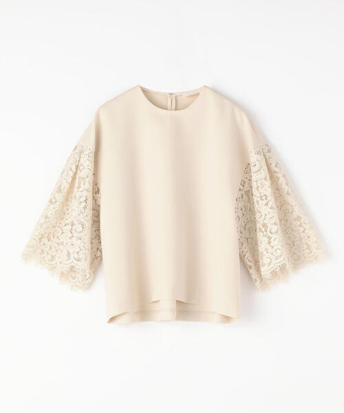 TOMORROWLAND （トゥモローランド）の「ドライダブルクロス レースコンビブラウス（シャツ/ブラウス・レディース・ライトブルー/ブラック/ネイビー/ライトベージュ・36/34）」の9枚目の写真