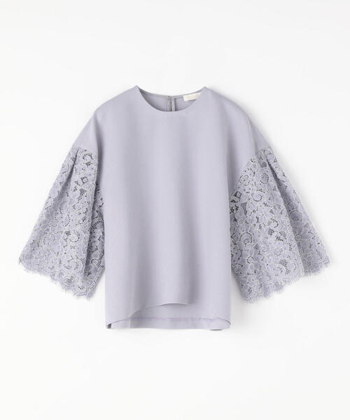 TOMORROWLAND （トゥモローランド）の「ドライダブルクロス レースコンビブラウス（シャツ/ブラウス・レディース・ライトブルー/ブラック/ネイビー/ライトベージュ・36/34）」の15枚目の写真