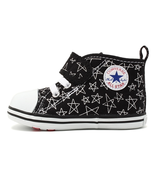 CONVERSE(コンバース)の「BABY ALL STAR SHINYSTARS V-1/ベビー オールスター シャイニースターズ V-1(スニーカー・キッズ・ホワイト×ピンク/ブラック×シルバー・13.5㎝/15cm/14.5㎝/14cm/12.5cm/12cm/13cm)」の3枚目の写真