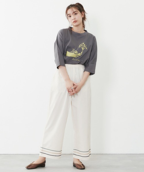 POU DOU DOU（プードゥドゥ）の「山道テープ使いマリンパンツ（その他パンツ・レディース・ブラック/キナリ・3）」の11枚目の写真