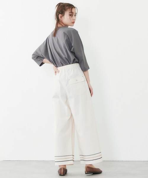 POU DOU DOU（プードゥドゥ）の「山道テープ使いマリンパンツ（その他パンツ・レディース・ブラック/キナリ・3）」の9枚目の写真