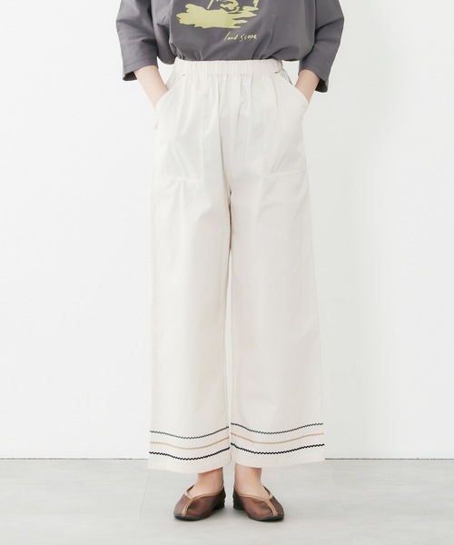 POU DOU DOU（プードゥドゥ）の「山道テープ使いマリンパンツ（その他パンツ・レディース・ブラック/キナリ・3）」の5枚目の写真