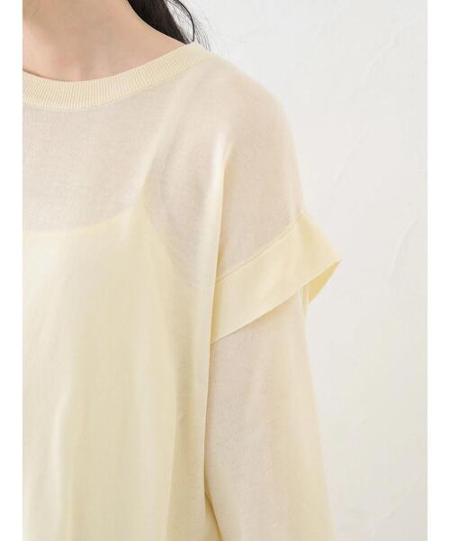 earth music&ecology（アースミュージックアンドエコロジー）の「SET2点 シアーニット+インナー ＊（ニット/セーター・レディース・ライトイエロー/アイボリー/ブラウン・FREE）」の10枚目の写真