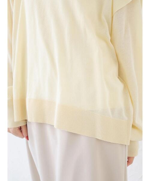 earth music&ecology（アースミュージックアンドエコロジー）の「SET2点 シアーニット+インナー ＊（ニット/セーター・レディース・ライトイエロー/アイボリー/ブラウン・FREE）」の12枚目の写真
