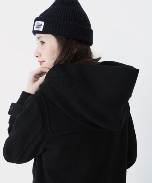 Another Edition（アナザーエディション）の「ヘリンボーンロングダッフル（ブラック）/AE HRBN LONG DFL09（ダッフルコート・レディース・ブラック・SMALL/MEDIUM）」の9枚目の写真