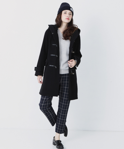 Another Edition（アナザーエディション）の「ヘリンボーンロングダッフル（ブラック）/AE HRBN LONG DFL09（ダッフルコート・レディース・ブラック・SMALL/MEDIUM）」の14枚目の写真