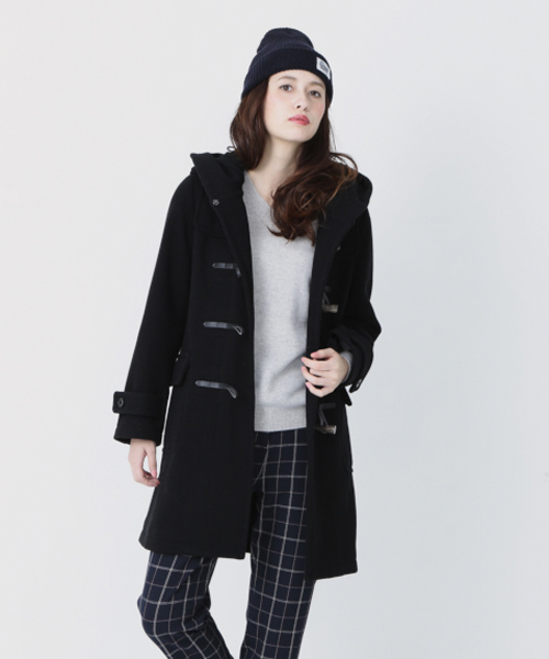 Another Edition（アナザーエディション）の「ヘリンボーンロングダッフル（ブラック）/AE HRBN LONG DFL09（ダッフルコート・レディース・ブラック・SMALL/MEDIUM）」の8枚目の写真