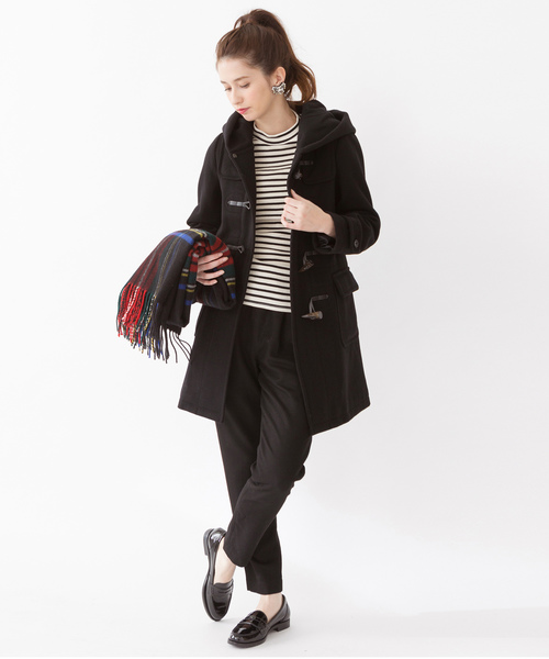 Another Edition（アナザーエディション）の「ヘリンボーンロングダッフル（ブラック）/AE HRBN LONG DFL09（ダッフルコート・レディース・ブラック・SMALL/MEDIUM）」の16枚目の写真