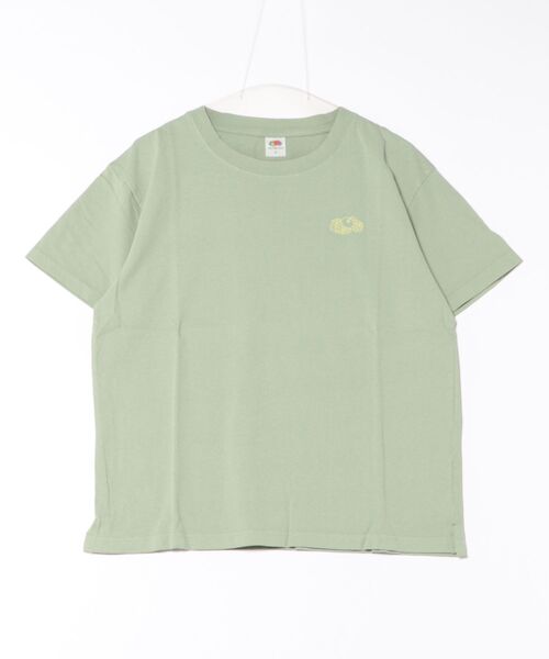 FRUIT OF THE LOOM(フルーツオブザルーム)の「ルーズシャツ / Tシャツ / 半袖 / バック / ロゴ / プリント / ワンポイント / カジュアル / セットアップ(Tシャツ/カットソー・レディース・ブラウン/グレー/オレンジ/グリーン・M/L)」の3枚目の写真