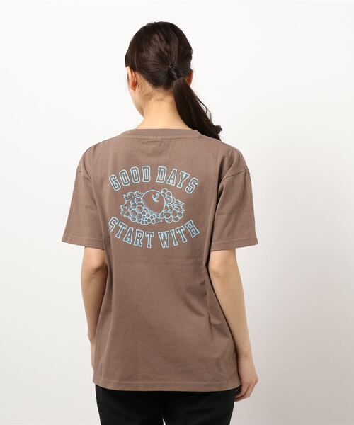 FRUIT OF THE LOOM(フルーツオブザルーム)の「ルーズシャツ / Tシャツ / 半袖 / バック / ロゴ / プリント / ワンポイント / カジュアル / セットアップ(Tシャツ/カットソー・レディース・ブラウン/グレー/オレンジ/グリーン・M/L)」の6枚目の写真