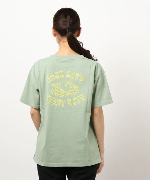FRUIT OF THE LOOM(フルーツオブザルーム)の「ルーズシャツ / Tシャツ / 半袖 / バック / ロゴ / プリント / ワンポイント / カジュアル / セットアップ(Tシャツ/カットソー・レディース・ブラウン/グレー/オレンジ/グリーン・M/L)」の8枚目の写真
