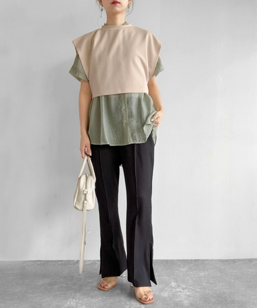 Birthday room（バースデイルーム）の「バックスリット2WAYデザインショート丈カットベスト（ベスト・レディース・ブラック/ベージュ/ライム/アイボリー・FREE）」の14枚目の写真