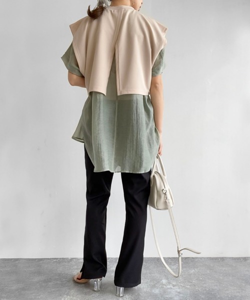 Birthday room（バースデイルーム）の「バックスリット2WAYデザインショート丈カットベスト（ベスト・レディース・ブラック/ベージュ/ライム/アイボリー・FREE）」の15枚目の写真