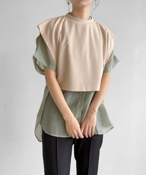 Birthday room（バースデイルーム）の「バックスリット2WAYデザインショート丈カットベスト（ベスト・レディース・ブラック/ベージュ/ライム/アイボリー・FREE）」の16枚目の写真