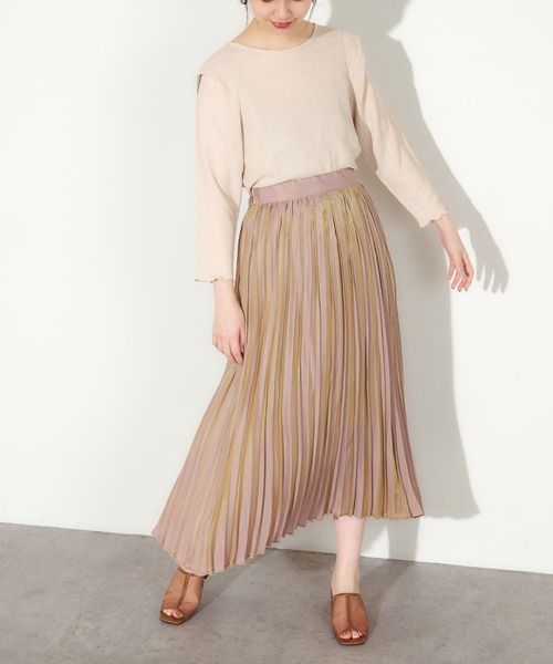 natural couture(ナチュラルクチュール)の「オーロラプリーツスカート(スカート・レディース・モカ/ミント/グレイッシュベージュ/ブラック・FREE)」の1枚目の写真