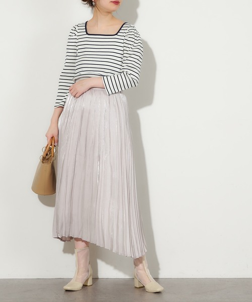 natural couture(ナチュラルクチュール)の「オーロラプリーツスカート(スカート・レディース・モカ/ミント/グレイッシュベージュ/ブラック・FREE)」の6枚目の写真