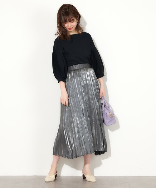 natural couture(ナチュラルクチュール)の「オーロラプリーツスカート(スカート・レディース・モカ/ミント/グレイッシュベージュ/ブラック・FREE)」の22枚目の写真