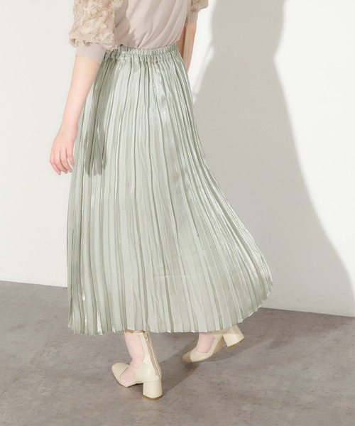 natural couture(ナチュラルクチュール)の「オーロラプリーツスカート(スカート・レディース・モカ/ミント/グレイッシュベージュ/ブラック・FREE)」の17枚目の写真