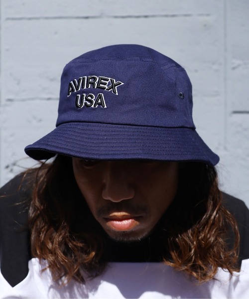 AVIREX（アヴィレックス）の「AVIREX/アビレックス AX USA 3D EMB BUCKET HAT バケットハット（ハット・メンズ・ホワイト/ブラック/ネイビー/カーキ・FREE）」の21枚目の写真