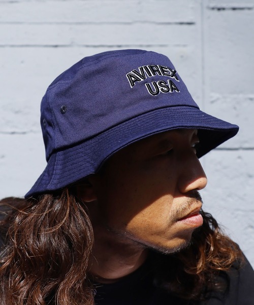 AVIREX（アヴィレックス）の「AVIREX/アビレックス AX USA 3D EMB BUCKET HAT バケットハット（ハット・メンズ・ホワイト/ブラック/ネイビー/カーキ・FREE）」の22枚目の写真