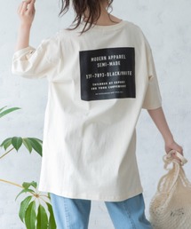 Mysa&Liina | BACKプリントオーバーサイズコットンTシャツ(Tシャツ/カットソー)