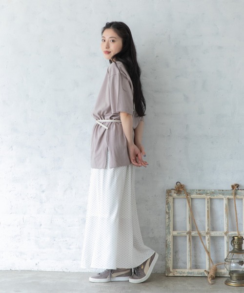 Mysa&Liina(ミーサリーナ)の「BACKプリントオーバーサイズコットンTシャツ(Tシャツ/カットソー・レディース・オフホワイト/サックスブルー/ピンクベージュ・M)」の11枚目の写真