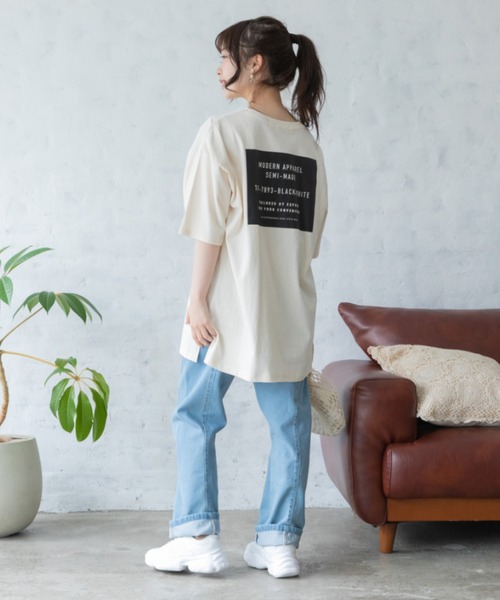 Mysa&Liina(ミーサリーナ)の「BACKプリントオーバーサイズコットンTシャツ(Tシャツ/カットソー・レディース・オフホワイト/サックスブルー/ピンクベージュ・M)」の20枚目の写真