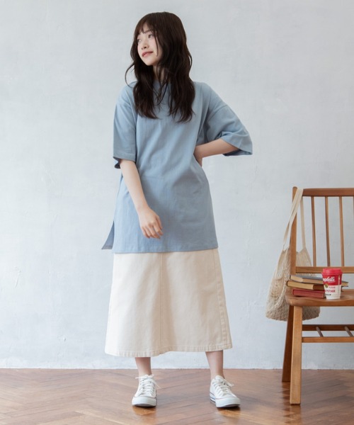 Mysa&Liina(ミーサリーナ)の「BACKプリントオーバーサイズコットンTシャツ(Tシャツ/カットソー・レディース・オフホワイト/サックスブルー/ピンクベージュ・M)」の13枚目の写真