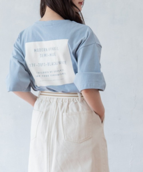 Mysa&Liina(ミーサリーナ)の「BACKプリントオーバーサイズコットンTシャツ(Tシャツ/カットソー・レディース・オフホワイト/サックスブルー/ピンクベージュ・M)」の21枚目の写真