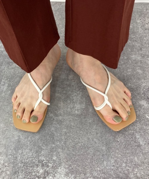 Factor=（ファクターイコール）の「ロープスクエアサンダル（サンダル・レディース・ホワイト/ブラック/ベージュ・S/M/L）」の8枚目の写真