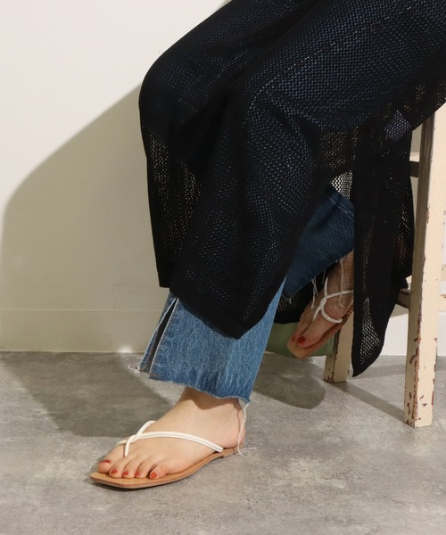 Factor=（ファクターイコール）の「ロープスクエアサンダル（サンダル・レディース・ホワイト/ブラック/ベージュ・S/M/L）」の6枚目の写真