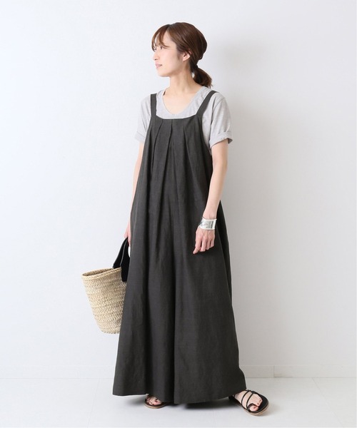 FRAMeWORK(フレームワーク)の「コットンリネンオールインワン◆(サロペット/オーバーオール・レディース・ブラック/ブラウン・38/36)」の4枚目の写真