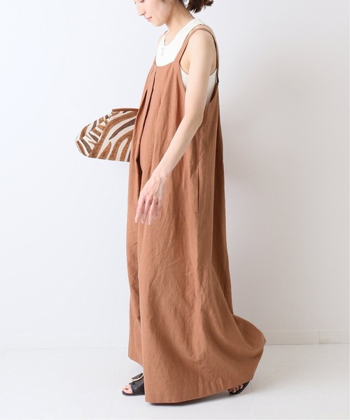 FRAMeWORK(フレームワーク)の「コットンリネンオールインワン◆(サロペット/オーバーオール・レディース・ブラック/ブラウン・38/36)」の9枚目の写真