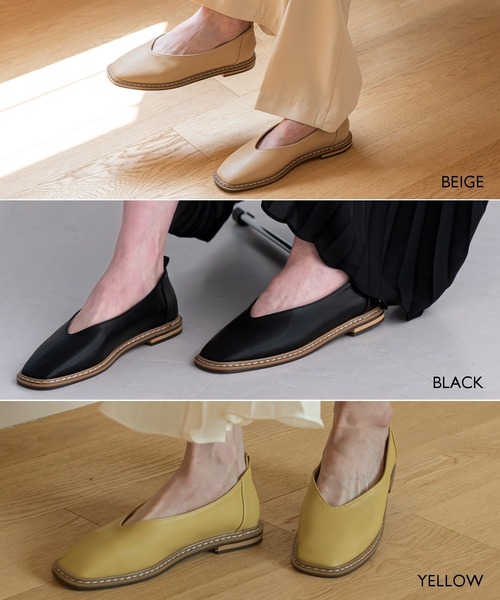UNE MANSION（ユヌマンション）の「ベーシック デイリー フラットシューズ（パンプス・レディース・ベージュ/イエロー/ブラック・23.0cm/24.0cm/25.0cm）」の18枚目の写真