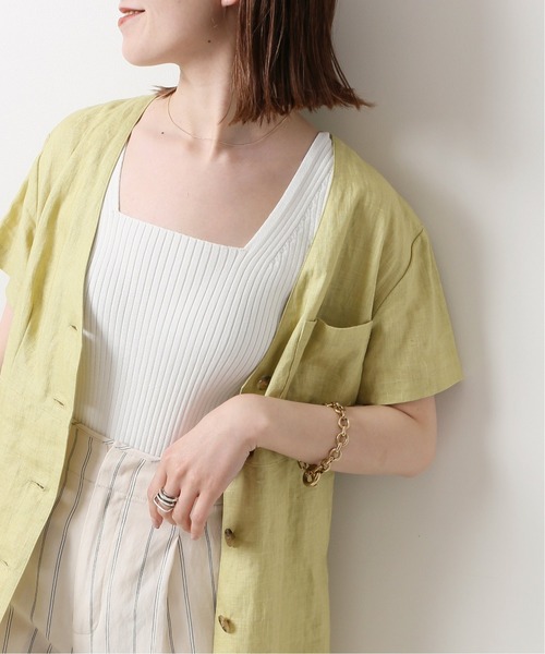 Spick & Span（スピックアンドスパン）の「コットンポリエステル 2wayニットタンクトップ◆（ニット/セーター・レディース・ホワイト/ネイビー/ブラウン/グリーン・FREE）」の2枚目の写真