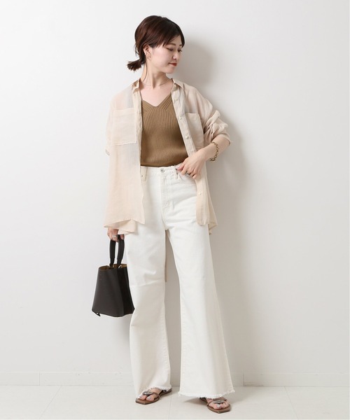 Spick & Span（スピックアンドスパン）の「コットンポリエステル 2wayニットタンクトップ◆（ニット/セーター・レディース・ホワイト/ネイビー/ブラウン/グリーン・FREE）」の6枚目の写真