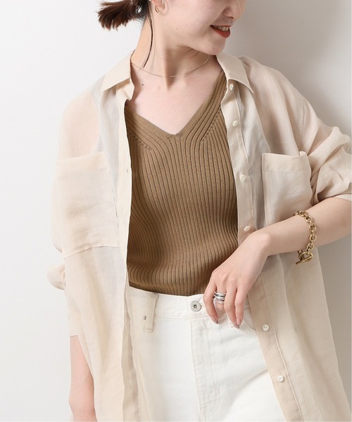 Spick & Span（スピックアンドスパン）の「コットンポリエステル 2wayニットタンクトップ◆（ニット/セーター・レディース・ホワイト/ネイビー/ブラウン/グリーン・FREE）」の7枚目の写真